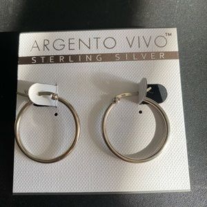ARGENTO VIVO NWT SILVER OPEN HOOPS